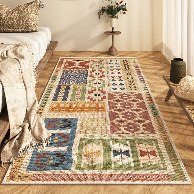 Bohemian Geometric Anti-slip Area Runner Rug