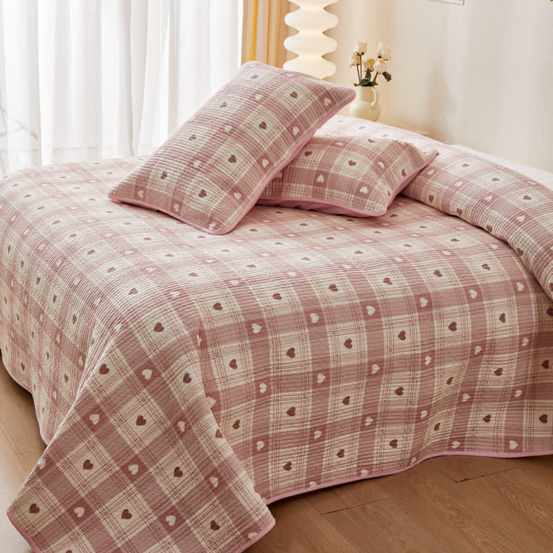 Heart & Plaid Pure Cotton Quilted Bedding