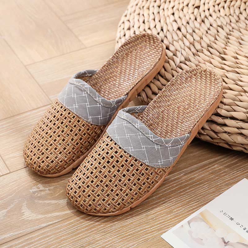 Modern Hollow-out Anti-slip Flax Slippers