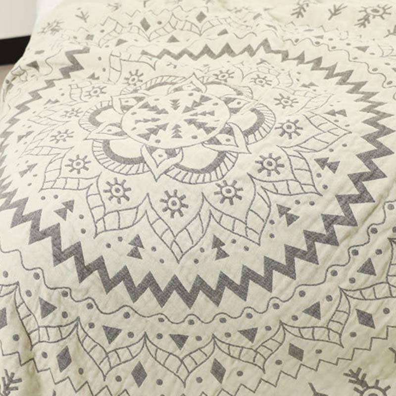 Ownkoti Chic Mandala Reversible Flower Cotton Quilt