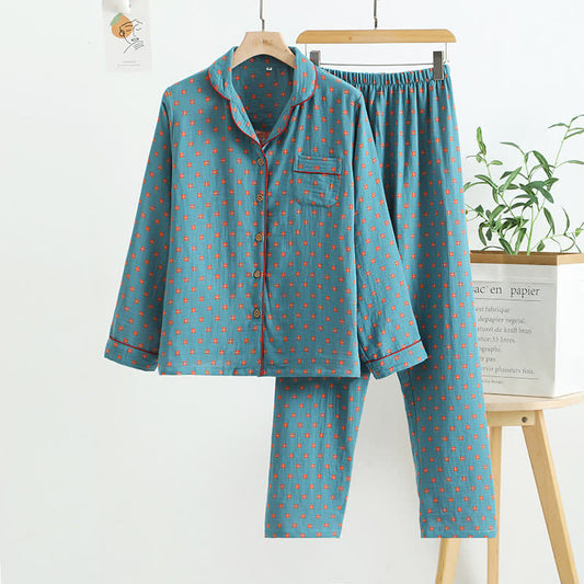 Checkered Jacquard Cotton Loungewear Set