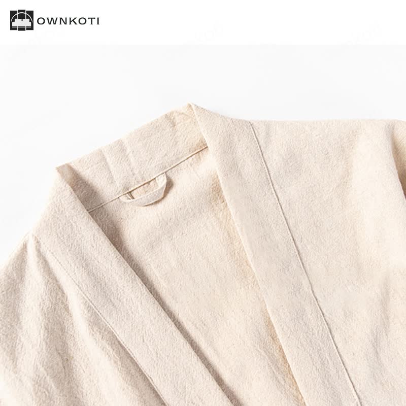 Ownkoti Soft V-Neck Bathrobe Sleepwear with Pockets