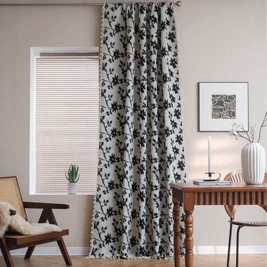 Rustic Rose Cotton Semi-shading Curtain