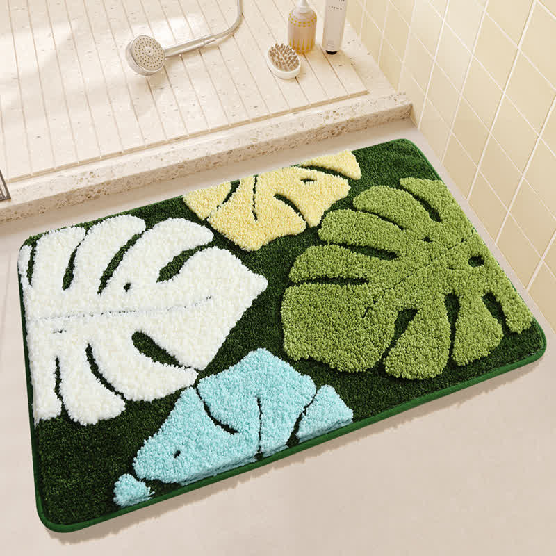 Rustic Leaf Water-absorbent Bath Mat