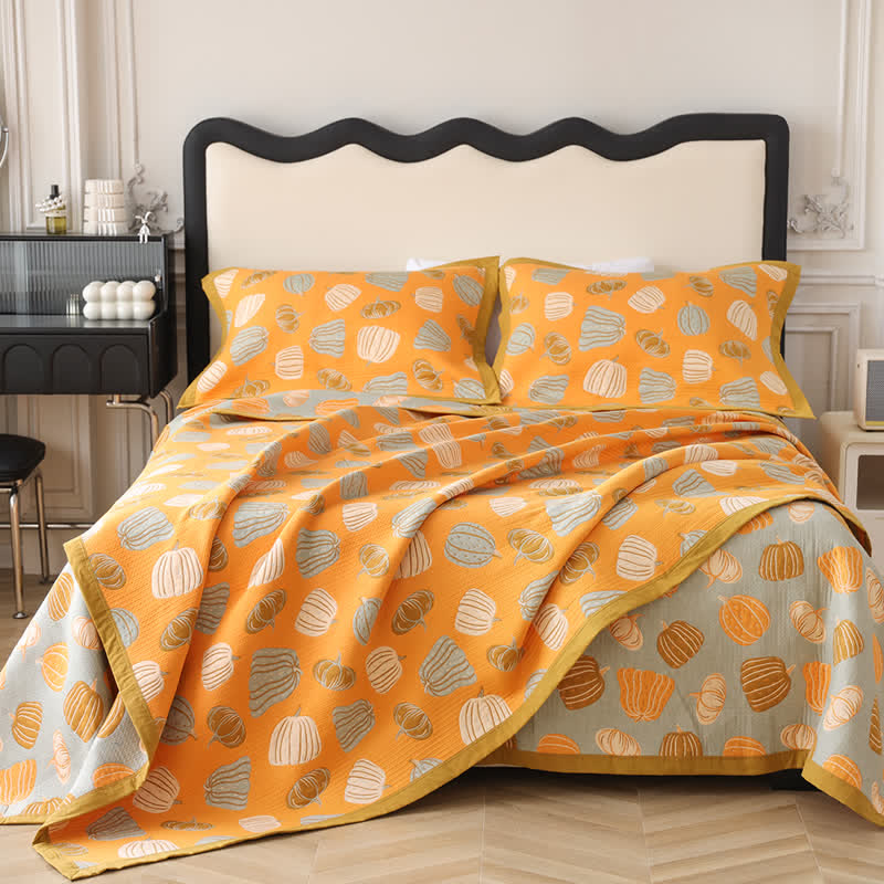 Retro Pumpkin Cotton Gauze Breathable Quilt