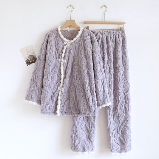 Rural Tulip Long Sleeves Fleece Pajama Set