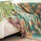 Cotton Gauze Floral Style Tassel Blanket