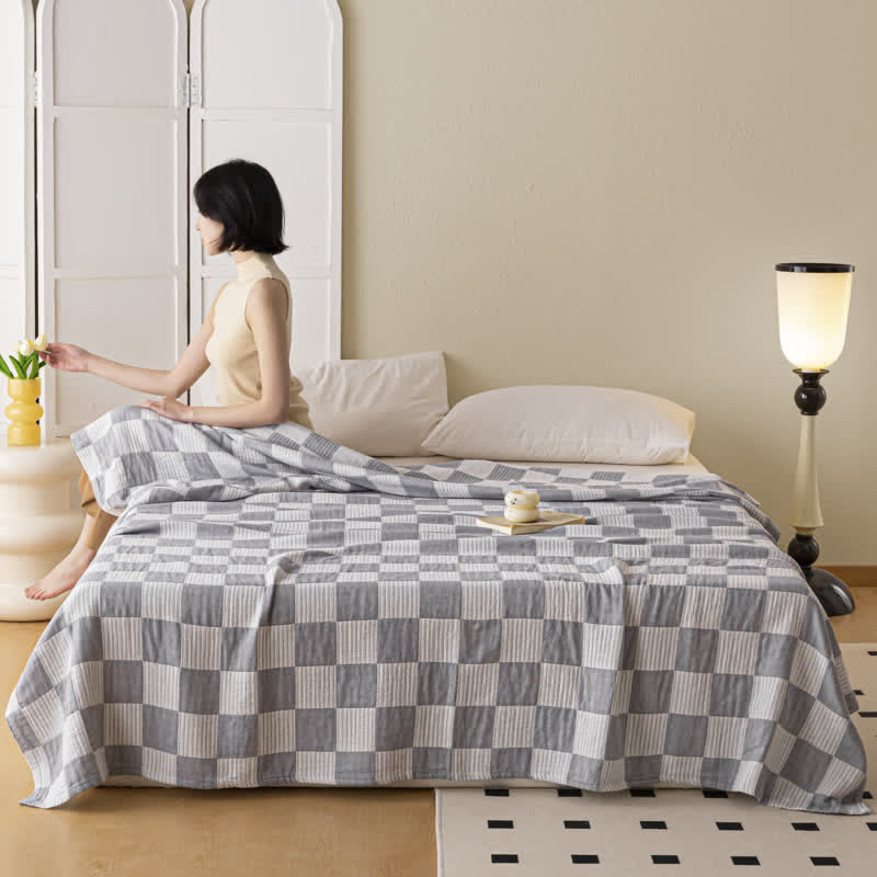 Modern Checkerboard Pure Cotton Breathable Quilt