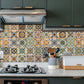 Moroccan Style Tile Stickers Wall Sticker (24PCS)