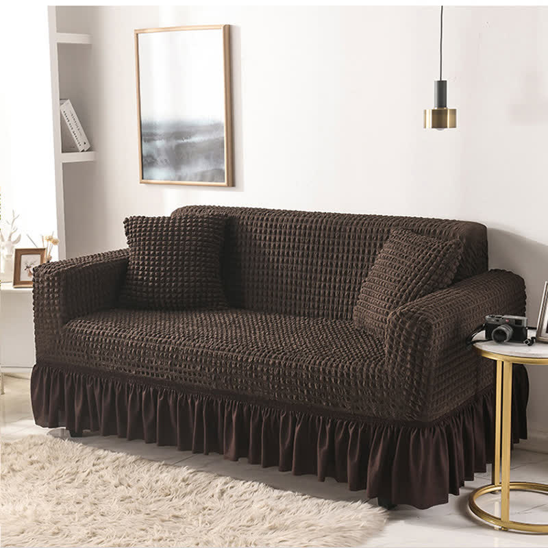 Simple Style Ruffled Elastic Sofa Cover