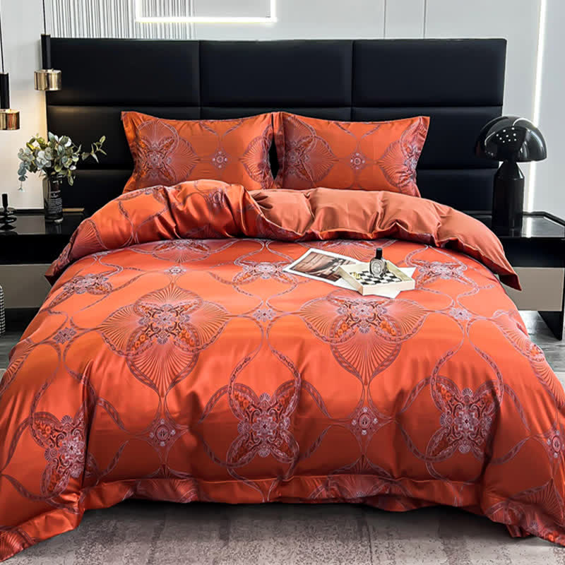 Vintage Jacquard Satin Summer Bedding Set (4PCS)