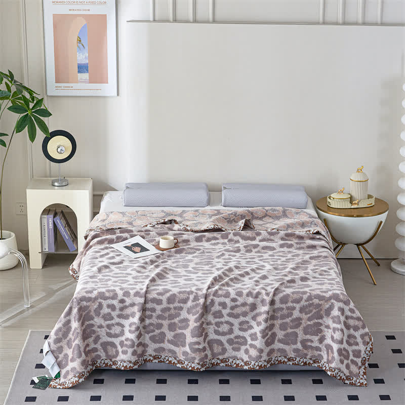 Leopard Print Lyocell Fiber Gauze Quilt