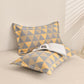 Ownkoti Triangle Pattern Gray & Yellow Cotton Quilt