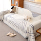 Chenille Simple Style Line Reversible Couch Cover