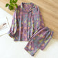 Gourd Jacquard Cotton Loungewear Set - Purple - XL - image 2