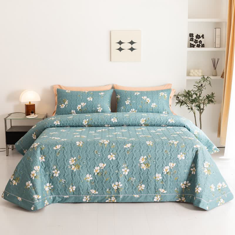 Blooming Floral Pure Cotton Quilted Bedding