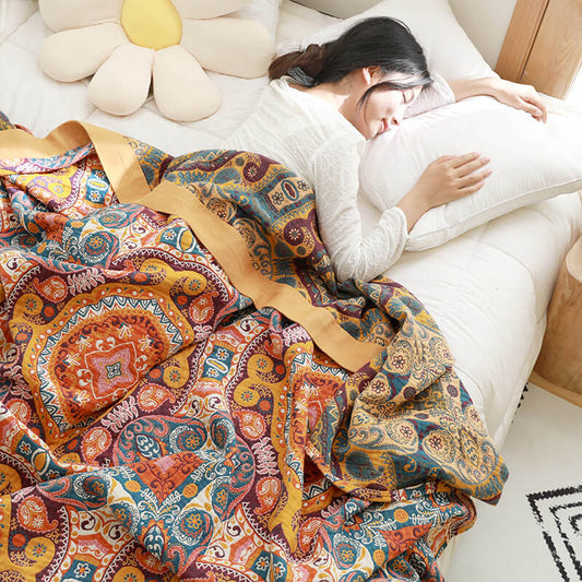 Dark Orange Comfy Reversible Cotton Quilt - As Picture - King - image 0