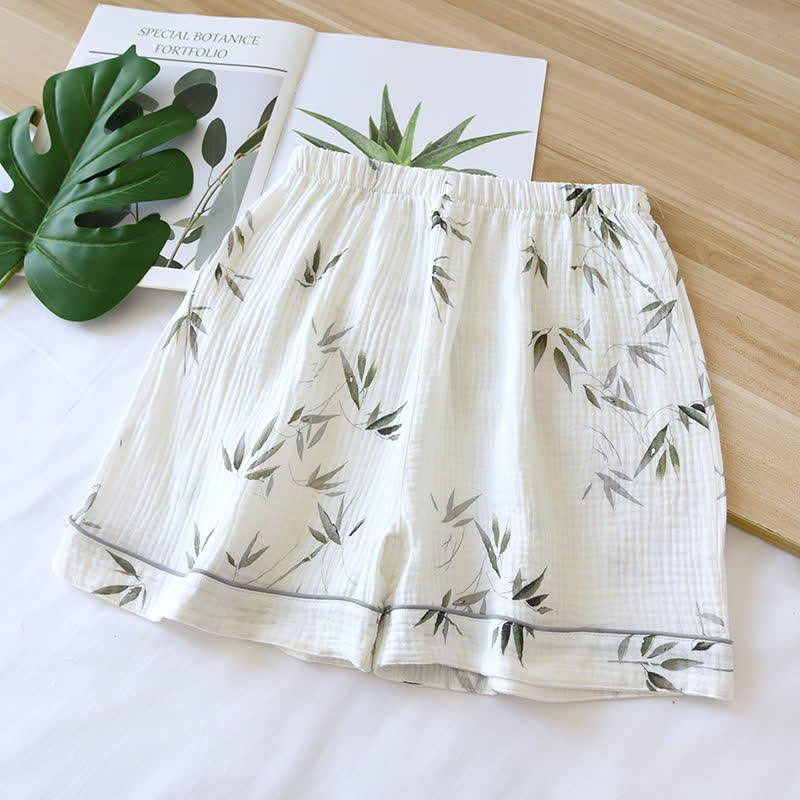 Cotton Gauze Rustic Bamboo Pajama Shorts