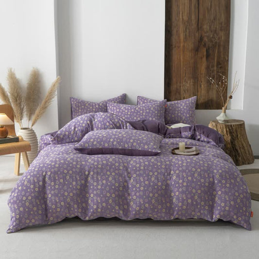 Elegant Floral Cotton Gauze Bedding Set(4PCS)