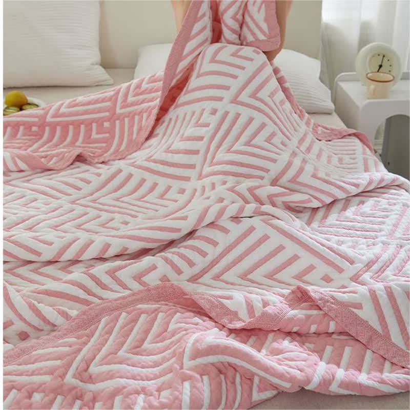 Pure Cotton Geometric Patterns Reversible Quilt