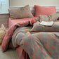 Cotton Gauze Rustic Floral Bedding Set (4PCS)