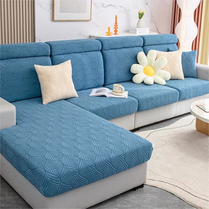 Solid Color Jacquard Leaf Texture Sofa Cover