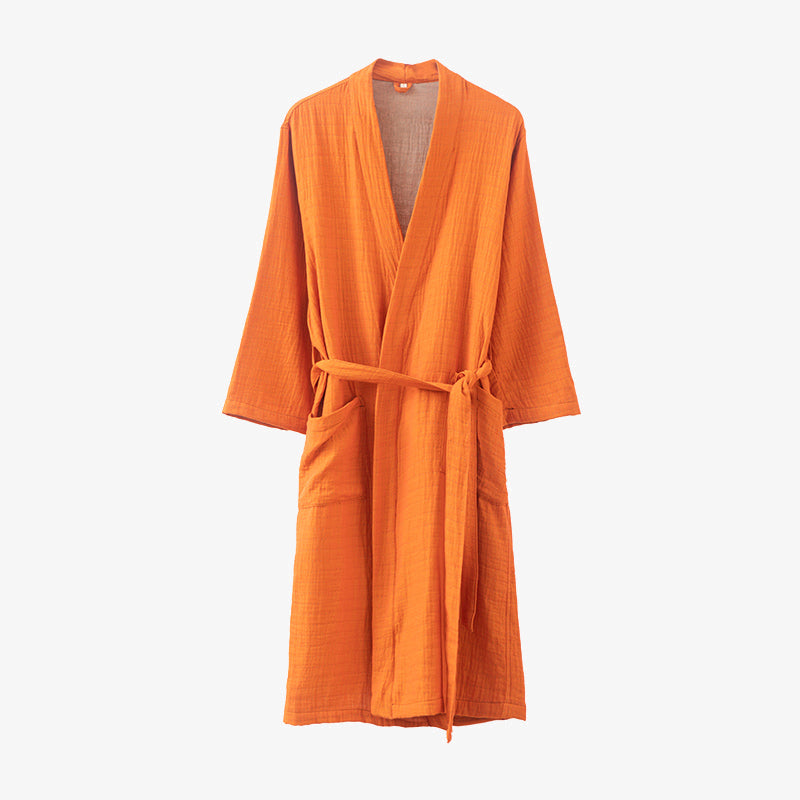 Yarn-dyed Double-layer Gauze Bathrobe Pajama