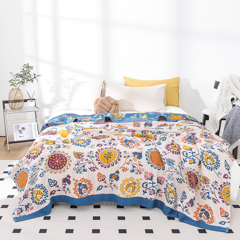 Retro Style Breathable Cotton Gauze Quilt