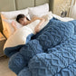 Ownkoti Jacquard Solid Color Comfy Fluffy Blanket - Royal Blue - King - image 0