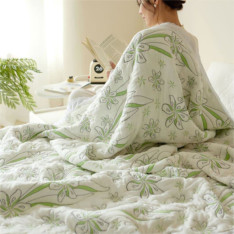 Bamboo Fiber Fresh Style Floral Quilt