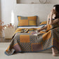 Cotton Gauze Retro Square Print Breathable Quilt