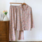 Vintage Cotton Silk Lapel Loungewear Set