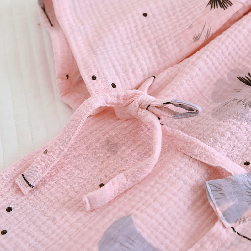 Pure Cotton Kimono Cardigan Loungewear Set