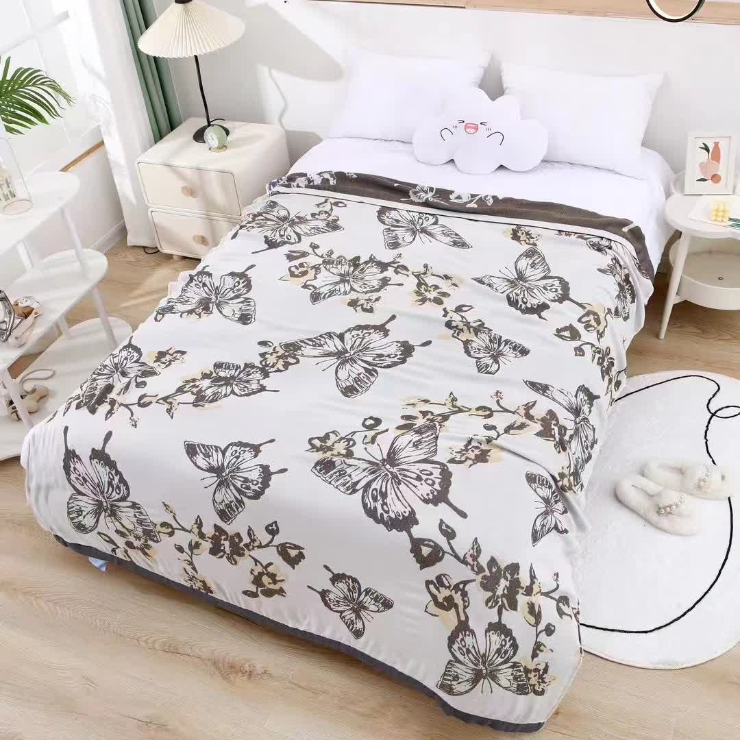 Rural Butterfly Bamboo Fiber Soft Blanket