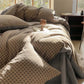 Houndstooth Double Gauze Cotton Bedding Set (4PCS)