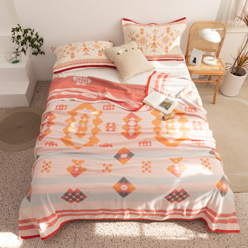 Geometric Four Layer Cotton Gauze Quilt