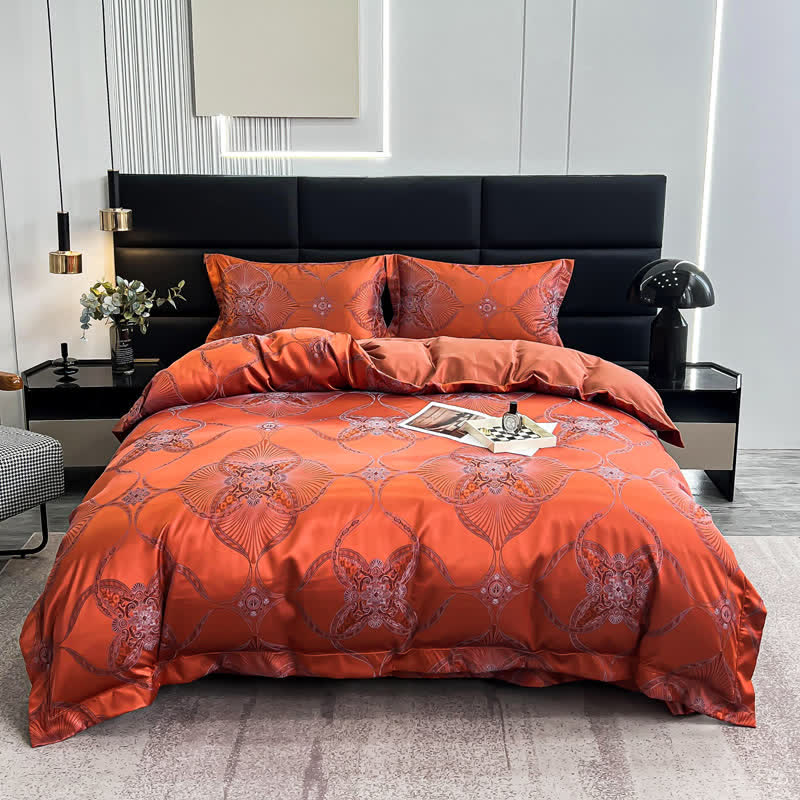 Vintage Jacquard Satin Summer Bedding Set (4PCS)