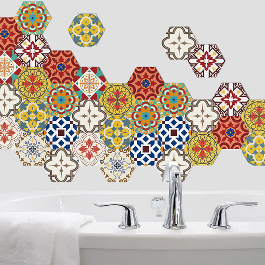 Vintage Waterproof Hexagon Wall Sticker (10PCS)