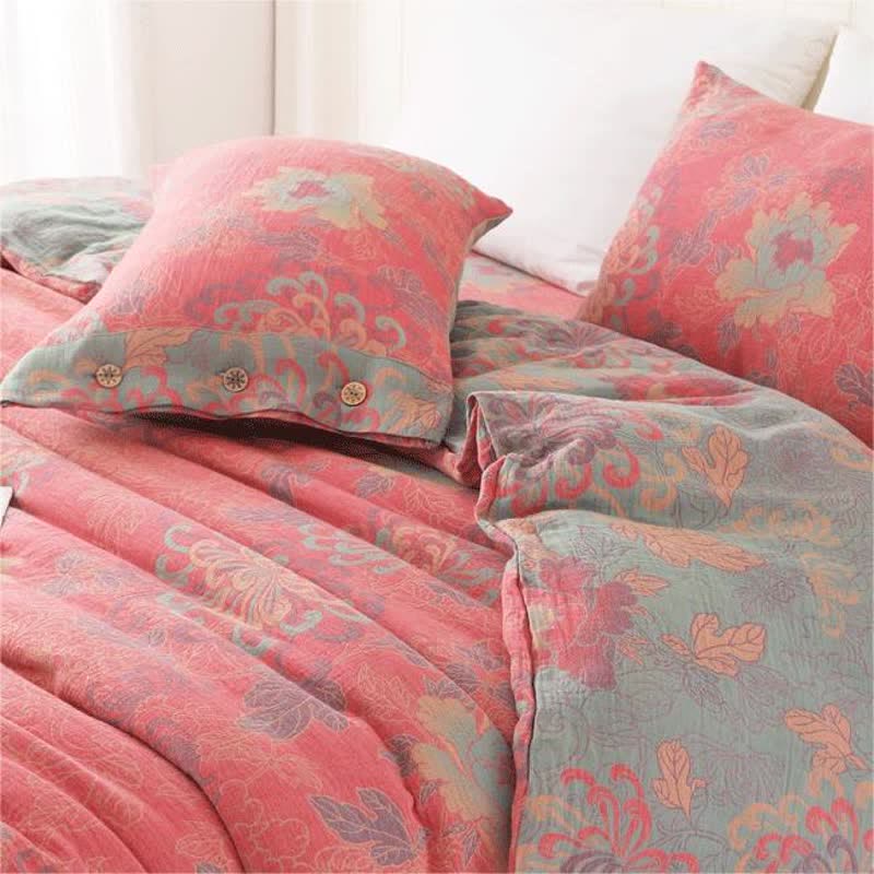 Luxurious Jacquard Floral Cotton Gauze Bedding Set(4PCS)