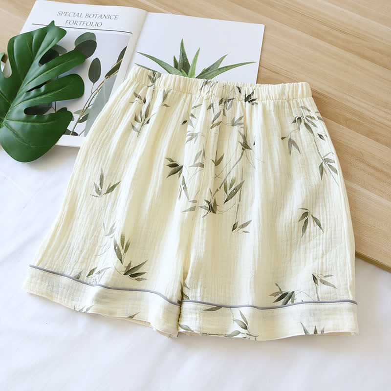 Cotton Gauze Rustic Bamboo Pajama Shorts