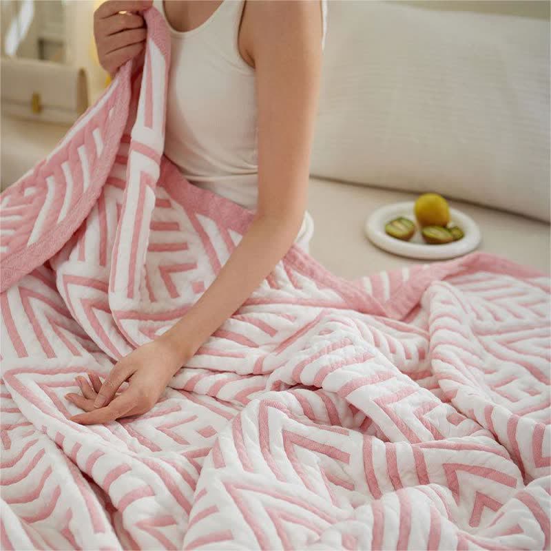 Pure Cotton Geometric Patterns Reversible Quilt