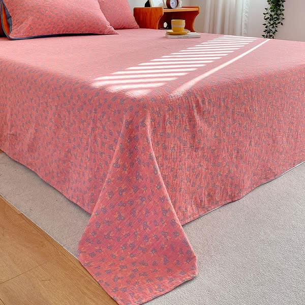 Rural Style Cotton Gauze Flat Sheet