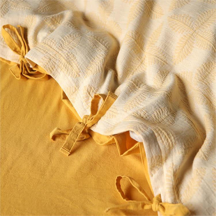 Jacquard Tie Cotton Gauze Bedding Set (4PCS)