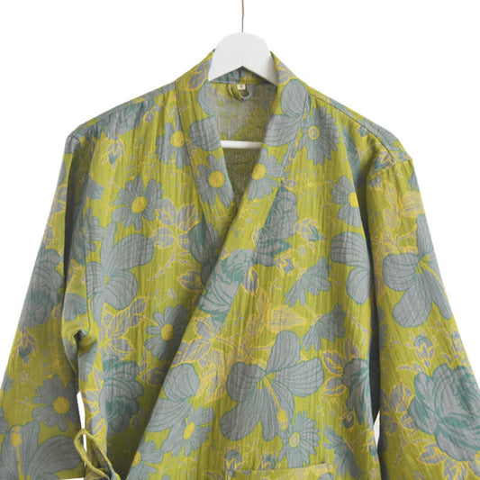 Cotton Gauze Absorbent Floral Style Bathrobe