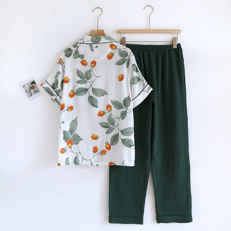 Short Sleeve Pure Cotton Floral Loungewear Set