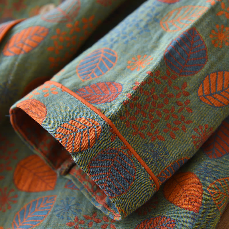 Leaf Green Cotton Gauze Loungewear Set - image 5