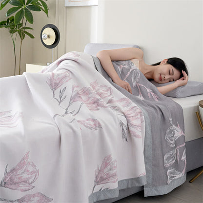 Elegant Floral Lyocell Fiber Gauze Quilt