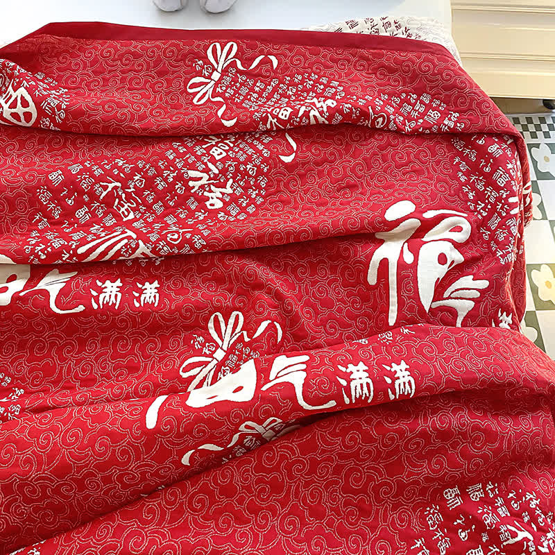 Cotton Gauze Oriental Fu Towel Quilt