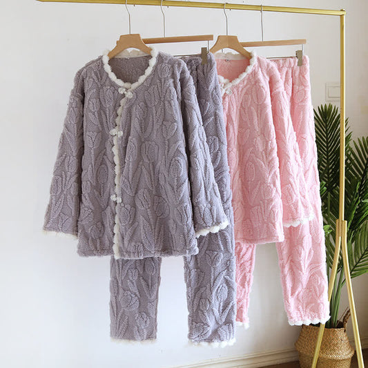 Rural Tulip Long Sleeves Fleece Pajama Set