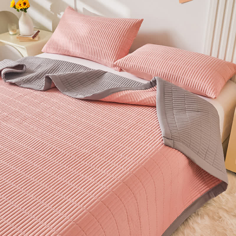 Solid Color Soft Reversible Coverlet Blanket